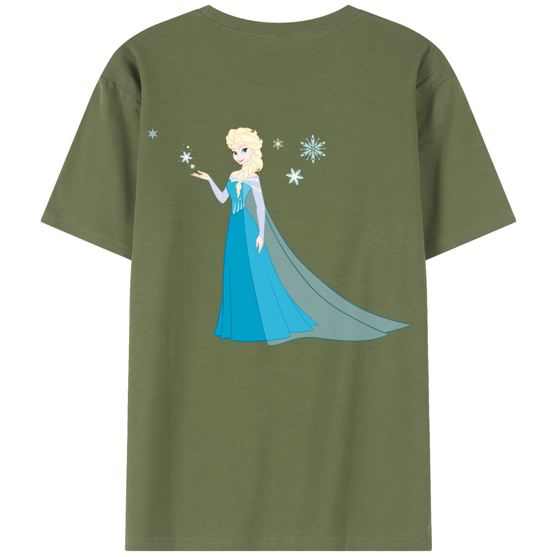 （画像用） アナと雪の女王 アンナ エルサ Frozen Anna Elsa 綿100％半袖Tシャツ（背面プリント）